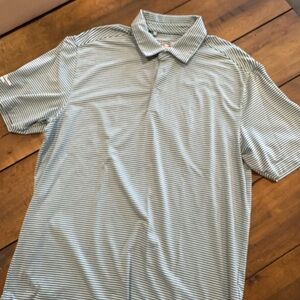 Under Armour Men's Gray Striped Polo Shirt